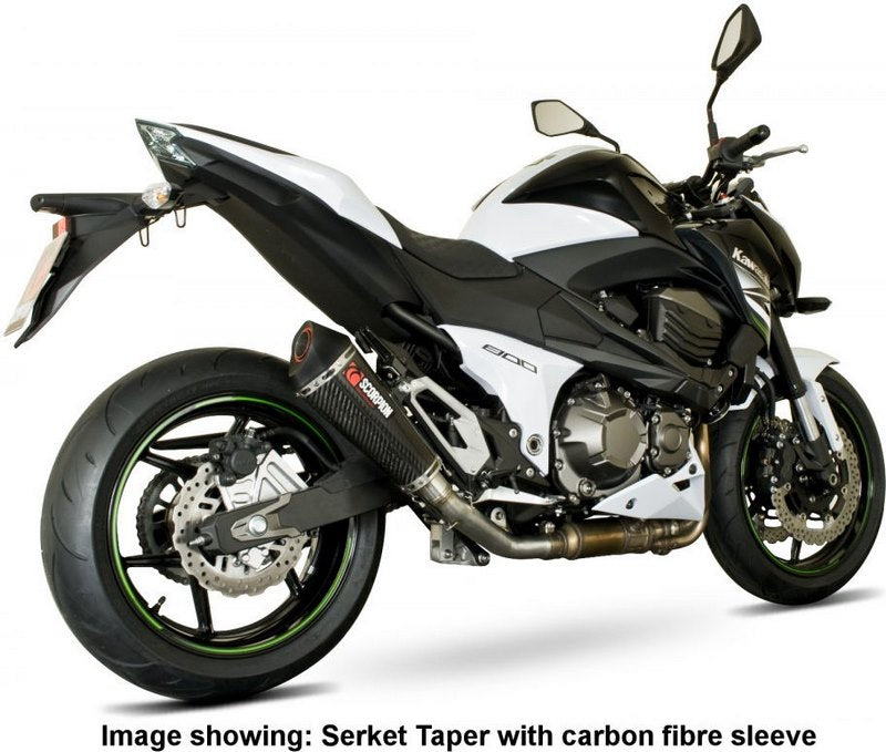 Scorpion / スコーピオンエキゾースト Serket (Taper)テーパースリップオン チタンスリーブ eマーク Kawasaki Z 800 13-16 2013 - 201 | RKA100TEO