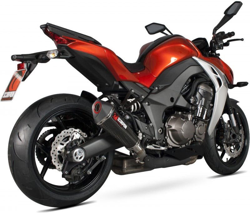 Scorpion / スコーピオンエキゾースト Serket (Taper)テーパースリップオン (ペア) カーボンファイバースリーブ eマーク Kawasaki Z 1000 14-C | RKA106CEO