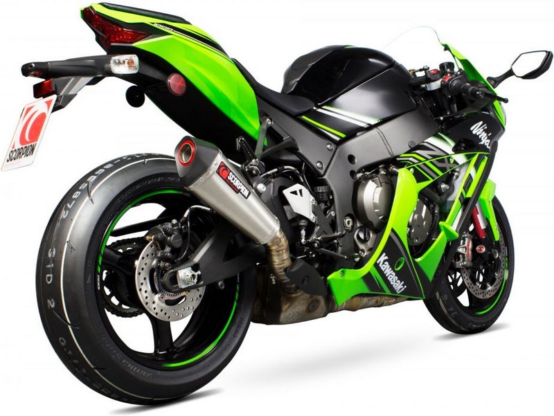 Scorpion / スコーピオンエキゾースト Serket (Taper)テーパースリップオン ステンレススリーブ eマーク Kawasaki Ninja ZX-10R 16-Cur | RKA113SEO