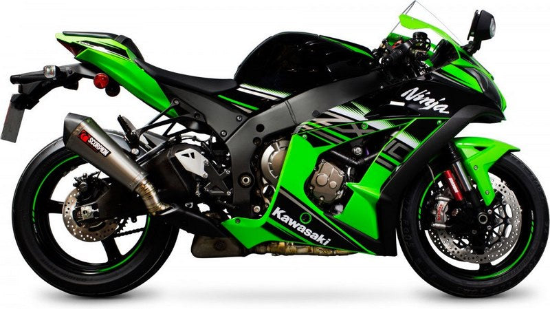 Scorpion / スコーピオンエキゾースト Serket (Taper)テーパースリップオン チタンスリーブ eマーク Kawasaki Ninja ZX-10R 16-Curren | RKA113TEO