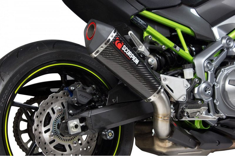 Scorpion / スコーピオンエキゾースト Serket (Taper)テーパースリップオン カーボンファイバースリーブ eマーク Kawasaki Z900 2017 | RKA114CEO