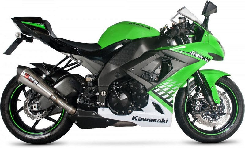 Scorpion / スコーピオンエキゾースト Serket (Taper)テーパースリップオン ステンレススリーブ eマーク Kawasaki Ninja ZX-10R 08-10 2 | RKA80SEO