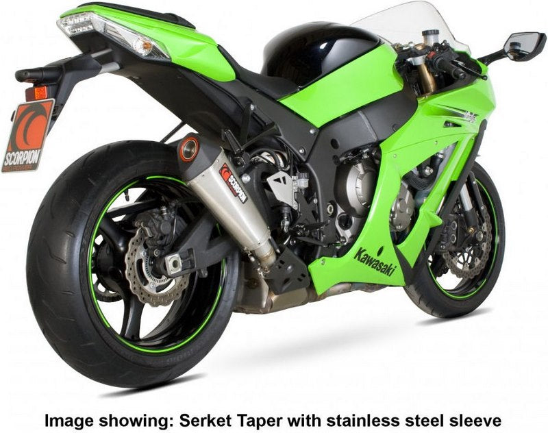 Scorpion / スコーピオンエキゾースト Serket (Taper)テーパースリップオン チタンスリーブ eマーク Kawasaki Ninja ZX-10R 2 | RKA88TEO