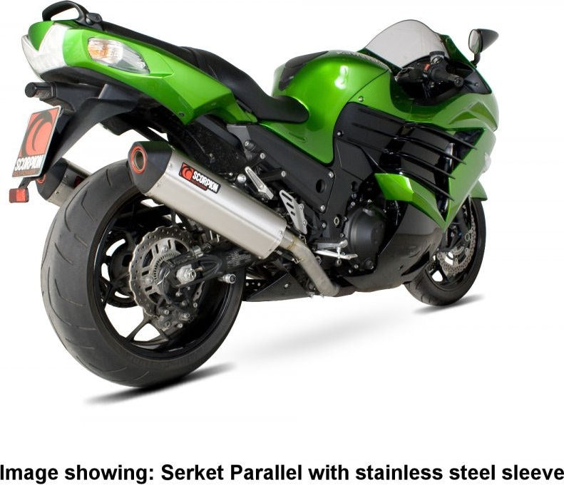 Scorpion / スコーピオンエキゾースト Serket スリップオン カーボンファイバースリーブ eマーク Kawasaki ZZR 1400 2012 - 2018 | RKA91CEO