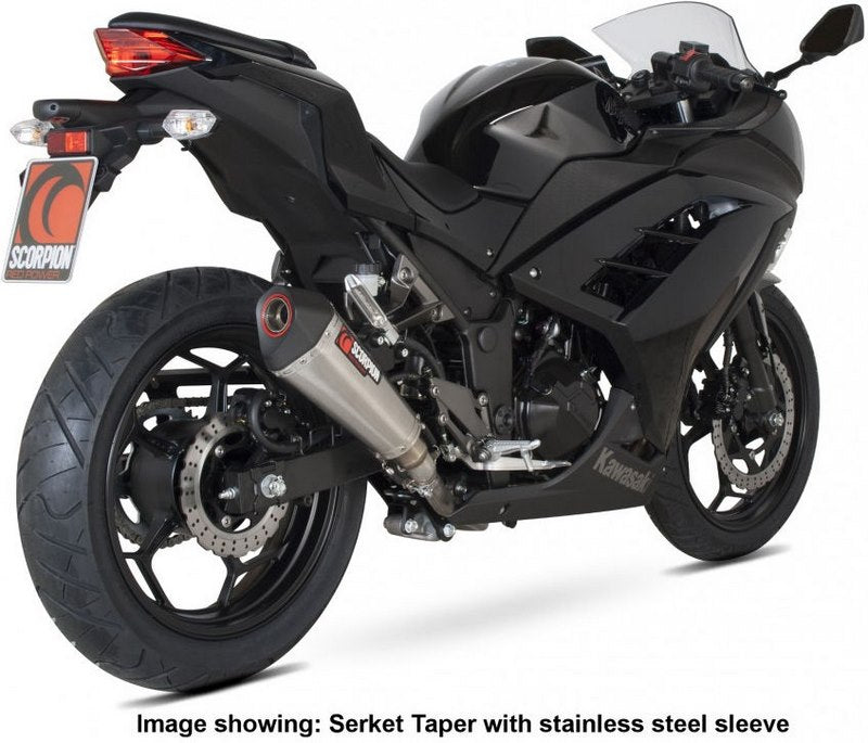 Scorpion / スコーピオンエキゾースト Serket (Taper)テーパースリップオン カーボンファイバースリーブ eマーク Kawasaki Ninja 300 | RKA95CEO