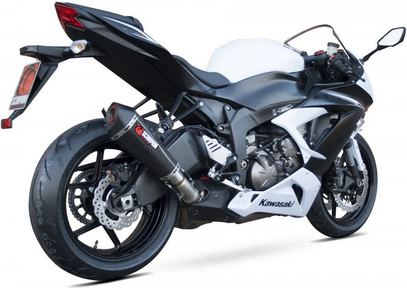 Scorpion / スコーピオンエキゾースト Serket (Taper)テーパースリップオン カーボンファイバースリーブ eマーク Kawasaki Ninja ZX-6R 13-C | RKA97CEO