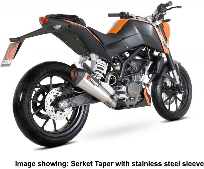 Scorpion / スコーピオンエキゾースト Serket (Taper)テーパースリップオン チタンスリーブ eマーク KTM Duke 125 (2011-2016 | RKT72TEO