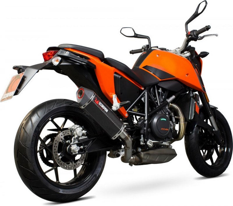Scorpion / スコーピオンエキゾースト Serket スリップオン カーボンファイバースリーブ eマーク KTM Duke 690 2012 - 2016 | RKT79CEO