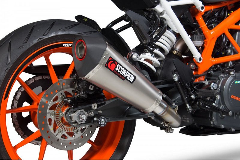 Scorpion / スコーピオンエキゾースト Serket (Taper)テーパースリップオン チタンスリーブ eマーク KTM Duke 390 2017 - 201 | RKT83TEO