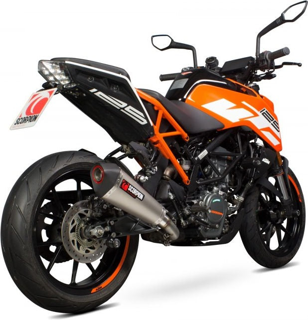 Scorpion / スコーピオンエキゾースト Serket (Taper)テーパースリップオン チタンスリーブ eマーク KTM Duke 125 2017 - 201 | RKT87TEO