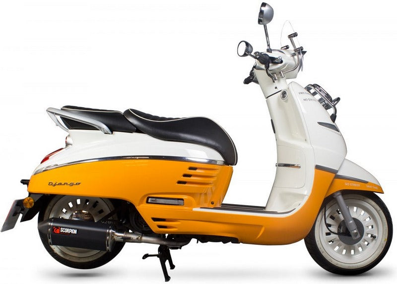 Scorpion / スコーピオンエキゾースト Serket フルシステム ブラックセラミックコーティングスリーブ Peugeot Django 125 2015 - 2017 | RPG103BCER