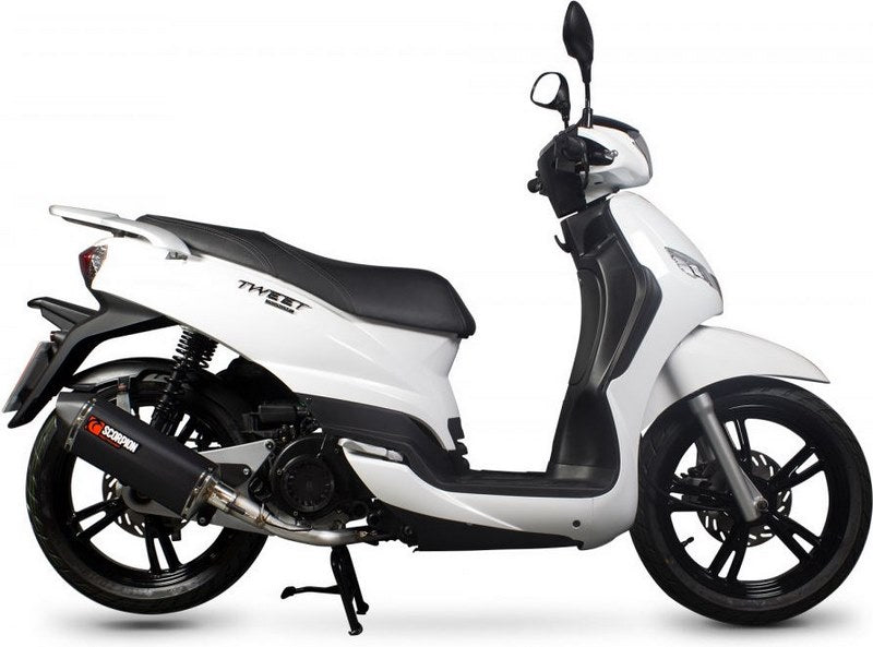 Scorpion / スコーピオンエキゾースト Serket フルシステム ブラックセラミックコーティングスリーブ eマーク Peugeot Tweet 125 2010 - 2017 | RPG104BCER