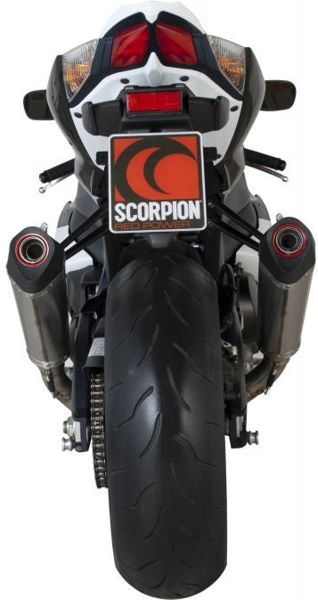 Scorpion / スコーピオンエキゾースト Serket (Taper)テーパースリップオン (ペア) ステンレススリーブ eマーク Suzuki GSX-R 1000 09-11 | RSI106SEO