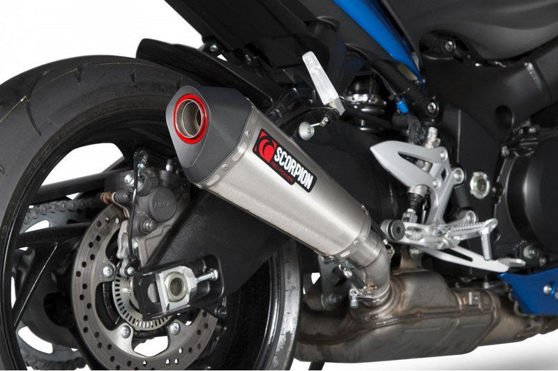 Scorpion / スコーピオンエキゾースト Serket (Taper)テーパースリップオン ステンレススリーブ eマーク Suzuki GSX-S 1000 & F 15-17 2 | RSI117SEO