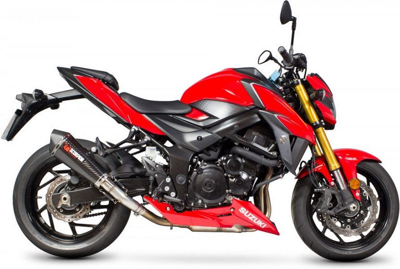 Scorpion / スコーピオンエキゾースト Serket (Taper)テーパースリップオン カーボンファイバースリーブ eマーク Suzuki GSX-S 750 17-Curre | RSI122CEO