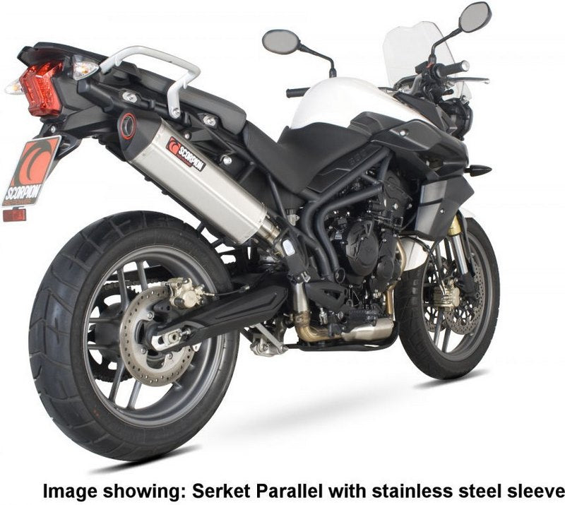 Scorpion / スコーピオンエキゾースト Serket スリップオン カーボンファイバースリーブ eマーク Triumph Tiger 800 2011 - 2016 | RTR68CEO