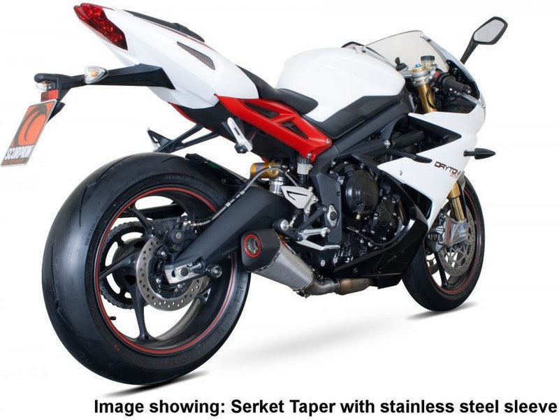 Scorpion / スコーピオンエキゾースト Serket (Taper)テーパースリップオン カーボンファイバースリーブ eマーク Triumph Daytona 675 | RTR75CEO