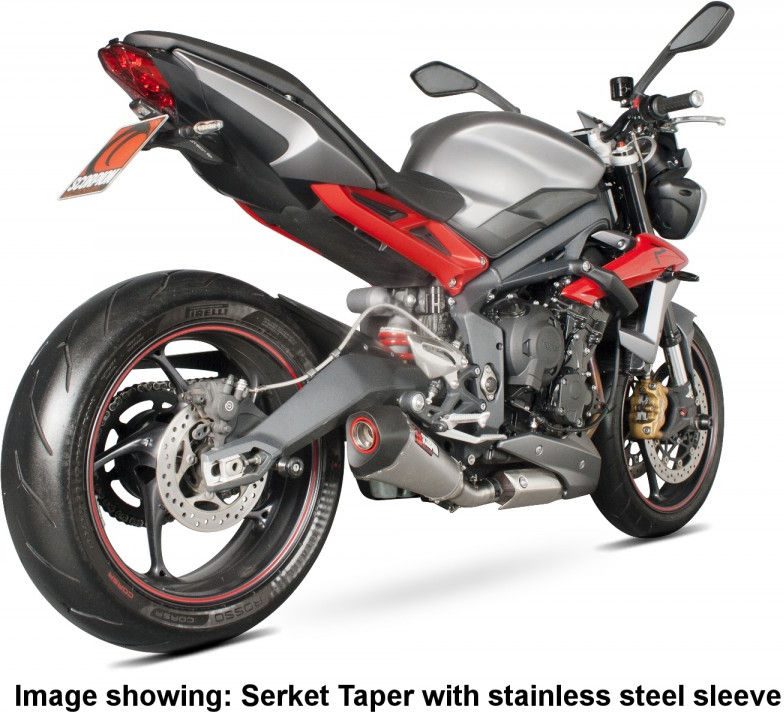 Scorpion / スコーピオンエキゾースト Serket (Taper)テーパースリップオン カーボンファイバースリーブ eマーク Triumph Street Trip | RTR79CEO
