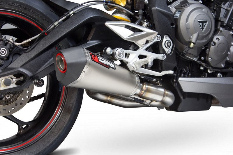 Scorpion / スコーピオンエキゾースト Serket (Taper)テーパースリップオン チタンスリーブ eマーク Triumph Street Triple 765 17-Cu | RTR87TEO