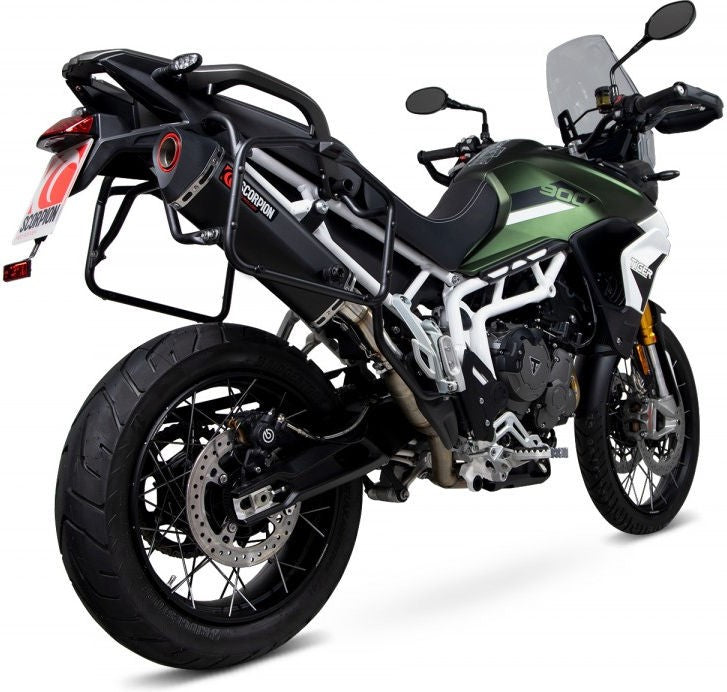 Scorpion / スコーピオンマフラー Serket Parallel スリップオン ブラック セラミックコート スリーブ パニアケース装着車対応 (非EU認証) | RTR90BCER