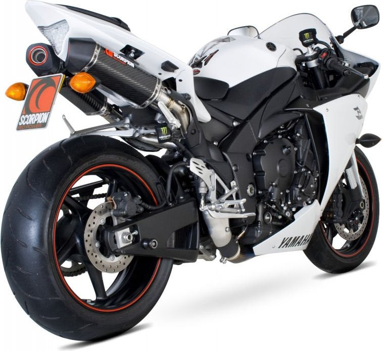 Scorpion / スコーピオンエキゾースト Serket スリップオン (ペア) カーボンファイバースリーブ eマーク Yamaha YZF 1000 R1 2009 - | RYA85CEO