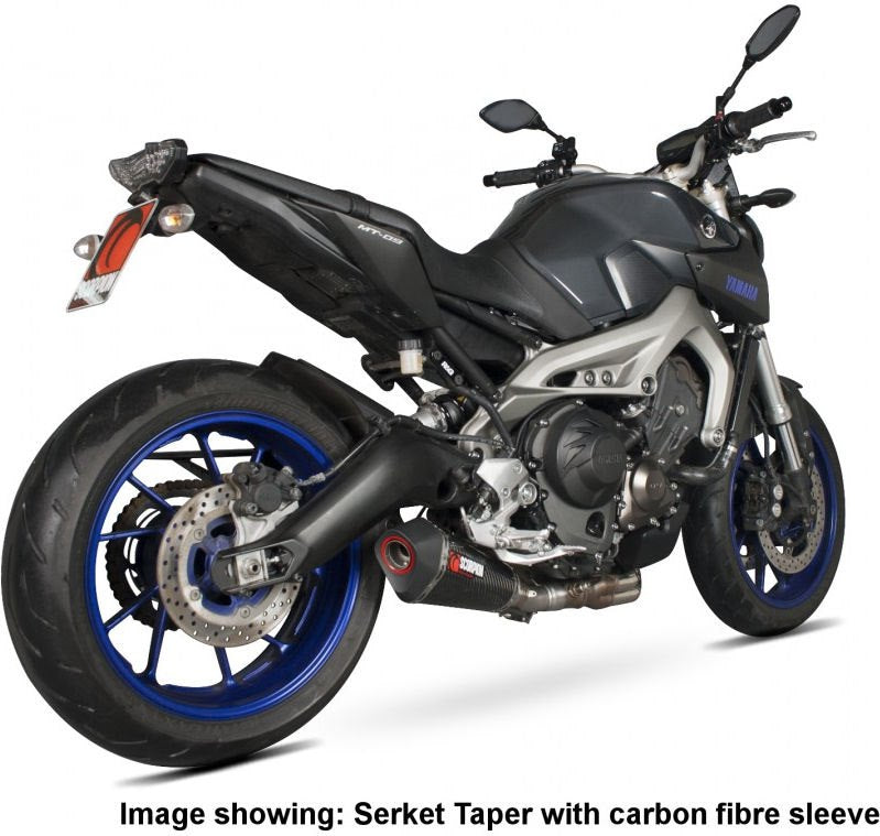 Scorpion / スコーピオンエキゾースト Serket (Taper)テーパースリップオン ステンレススリーブ eマーク Yamaha MT 09 2013 - 2018 | RYA93SEO