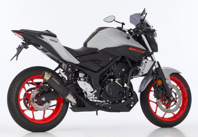 SHARK / シャークマフラー SRC 4 slip on exhaust (2-1) super short Black Round | 845076