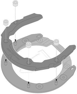 SW-MOTECH / SWモテック PRO タンクリング ブラック Italo モデル. For スクリュー無しタンク用 | TRT.00.787.30000/B