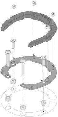 SW-MOTECH / SWモテック PRO タンクリング ブラック Honda モデル. 5スクリュータンク用 | TRT.00.787.30400/B