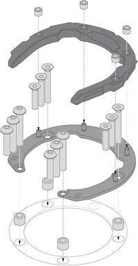 SW-MOTECH / SWモテック PRO タンクリング ブラック Yamaha MT-09 トレーサー (14-18) | TRT.00.787.30800/B