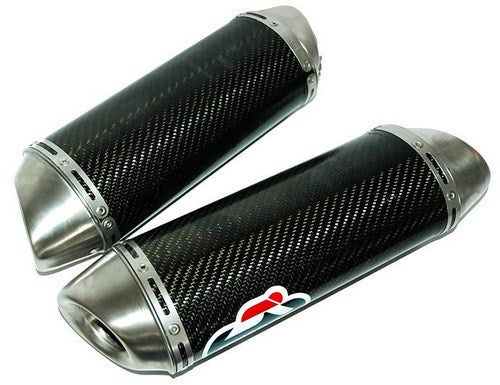 Termignoni / テルミニョーニ 2 サイレンサー STR スリップオン オーバル ステンレス スリーブ: カーボン | Y090080CO