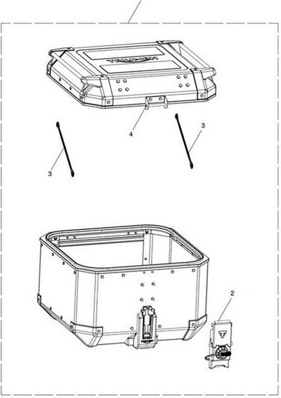 TRIUMPH / トライアンフ純正商品エクスペディション・アルミニウム製トップボックス(ブロック) | A9500865