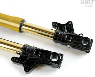 Unitgarage / ユニットガレージ Ohlins USD fork kit + Unitgarage / ユニットガレージ triple clamp | 2904gold-std