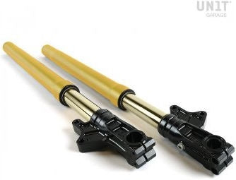 Unitgarage / ユニットガレージ Ohlins USD fork kit High + Unitgarage / ユニットガレージ triple clamp | 2904gold