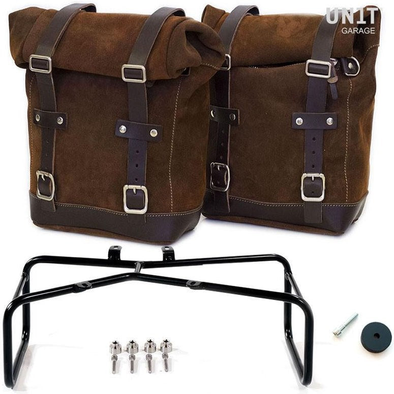Unitgarage / ユニットガレージ Two Waxed suede Side Panniers + Double Subframe NineT | 2xU002-1626-A2