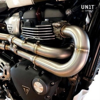 Unitgarage / ユニットガレージ Headpipe Triumph without catalitic converter in inox | 3134