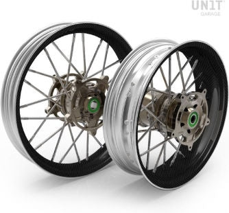 Unitgarage / ユニットガレージ Pair of spoked wheels Pan America 24M9 in Carbon | 3308-TL