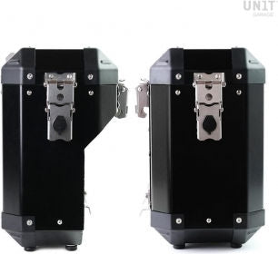 Unitgarage / ユニットガレージ Pair of aluminium Panniers Atlas 40L+34L with Moto Guzzi frame | AL1C-BL-2252-BL