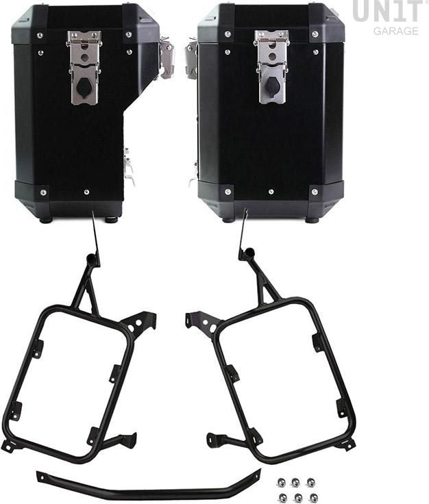 Unitgarage / ユニットガレージ Pair of aluminium Panniers Atlas 47L+41L with Subframes R1200GS LC - R1250GS & ADV | AL2C-BL-1927