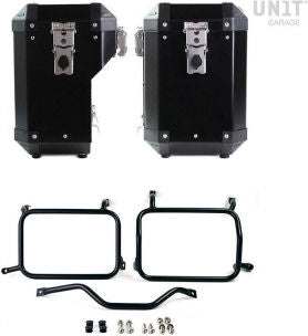Unitgarage / ユニットガレージ Pair of Atlas 47L+41L Aluminum panniers with HD Pan America | AL2C-BL-3306-BL