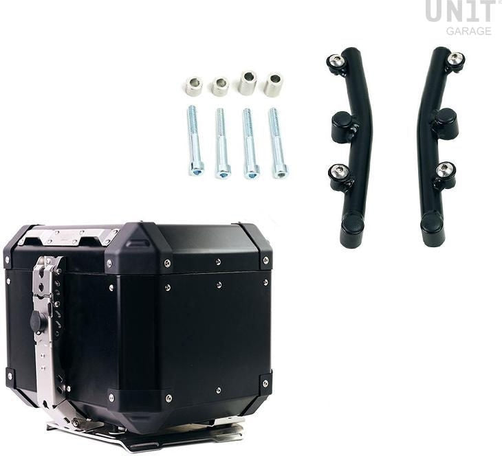 Unitgarage / ユニットガレージ Atlas 36L Aluminum Top Case + Husqvarna Norden 901 Plate with support | AL3-3006-BL