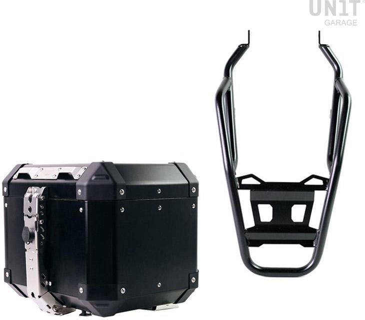 Unitgarage / ユニットガレージ Atlas 36L Aluminum Top Case + Rear luggage rack with passenger grip | AL4-BL-3104
