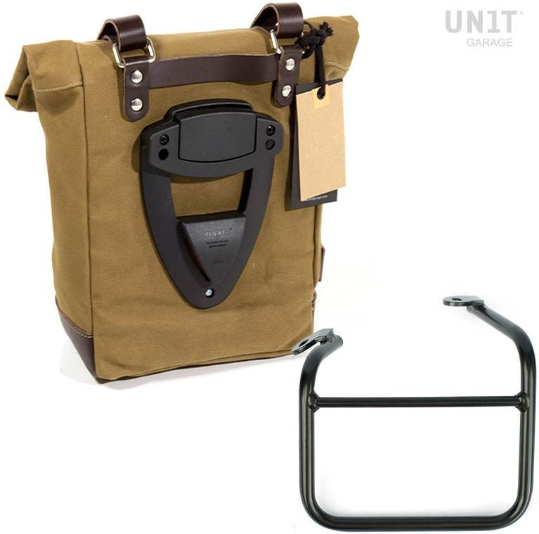 Unitgarage / ユニットガレージ Side pannier Canvas +Left frame for Ducati Scrambler 1100 with double exhaust on the right | U001-1009SX