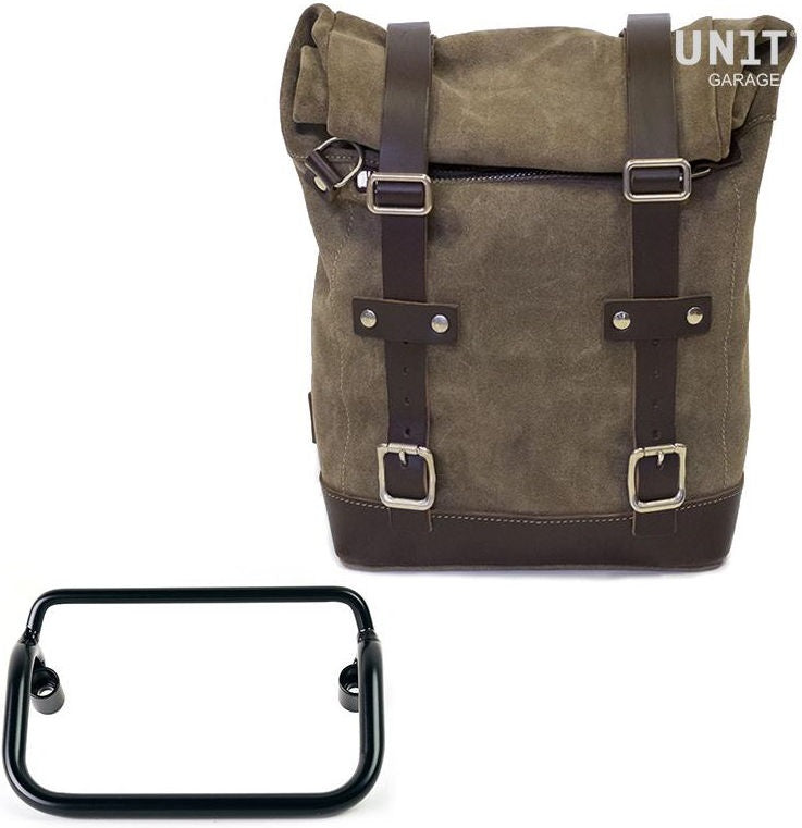 Unitgarage / ユニットガレージ Waxed suede Side Pannier + R18 frame for Fishtail exhaust | U002-3401