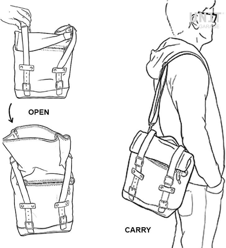 Unitgarage / ユニットガレージ Waxed suede side pannier 10L-14L | U002