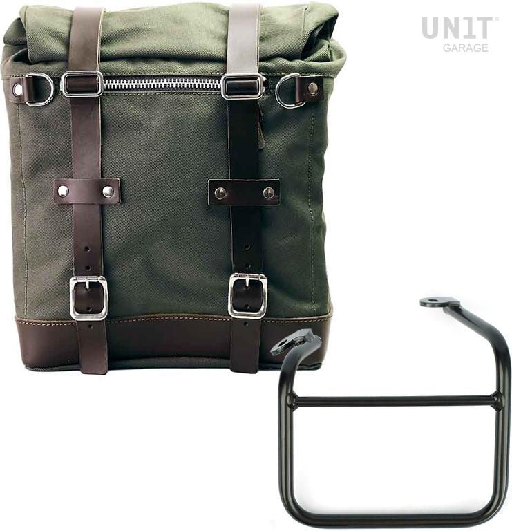 Unitgarage / ユニットガレージ Canvas Side Pannier Scram 22L-30L +Left frame for Ducati Scrambler 1100 with double exhaust on the right | U201-1009SX