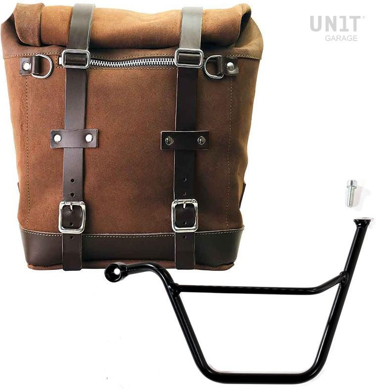Unitgarage / ユニットガレージ Waxed suede side pannier Scram 22L-30L + Left Subframe Triumph Bonneville T100 (2001-2016) | U202-1005SX