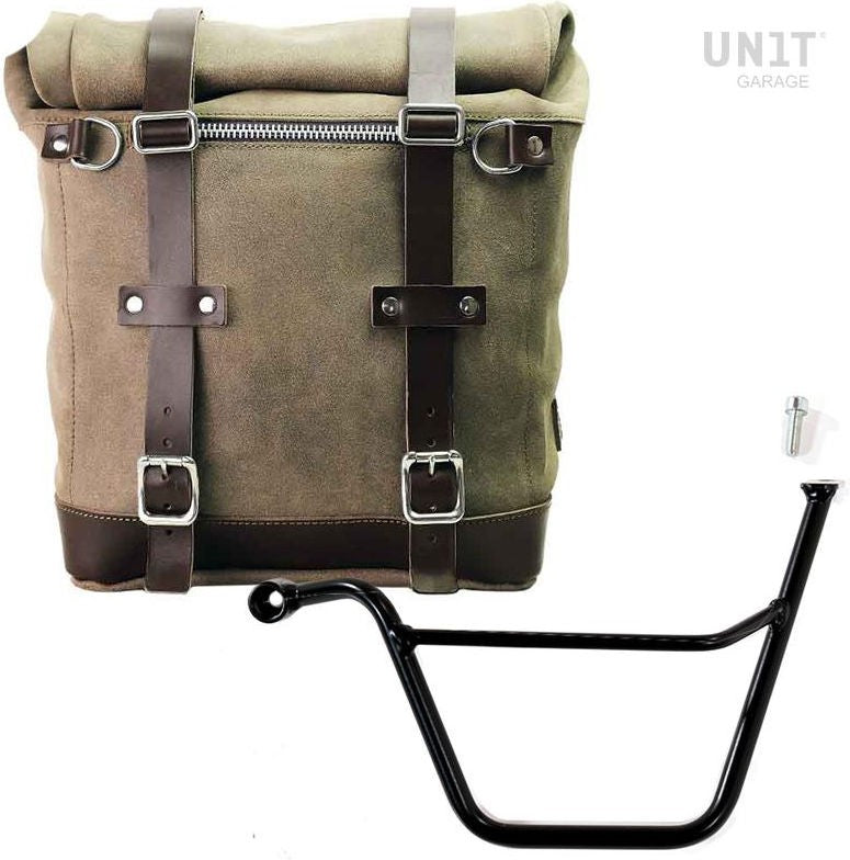 Unitgarage / ユニットガレージ Waxed suede side pannier Scram 22L-30L + Left Subframe Triumph Bonneville T100 (2001-2016) | U202-1005SX