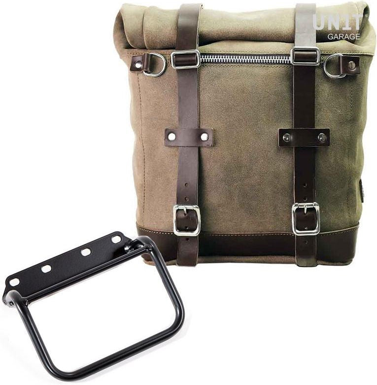 Unitgarage / ユニットガレージ Waxed suede side pannier Scram 22L-30L + subframe R80 G/S | U202-1008