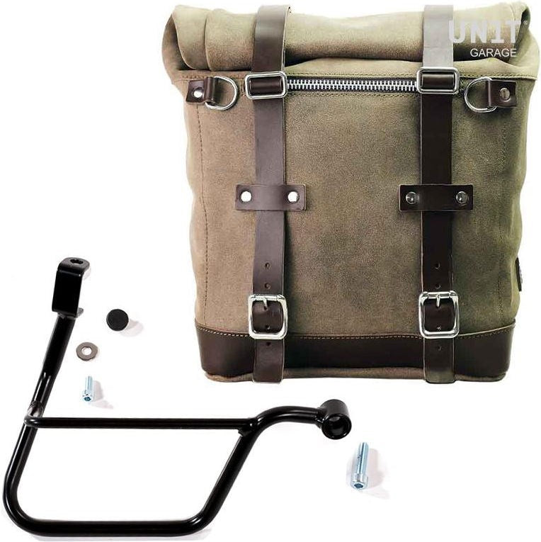Unitgarage / ユニットガレージ Waxed suede side pannier Scram 22L-30L + Right Subframe Triumph T100 (2017 until now) | U202-1011DX